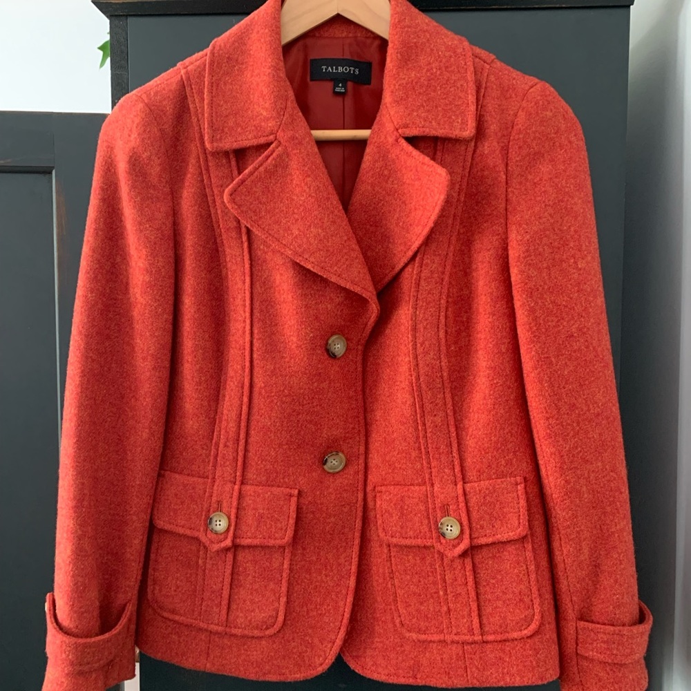 Talbots Vibrant Red-Orange Coat